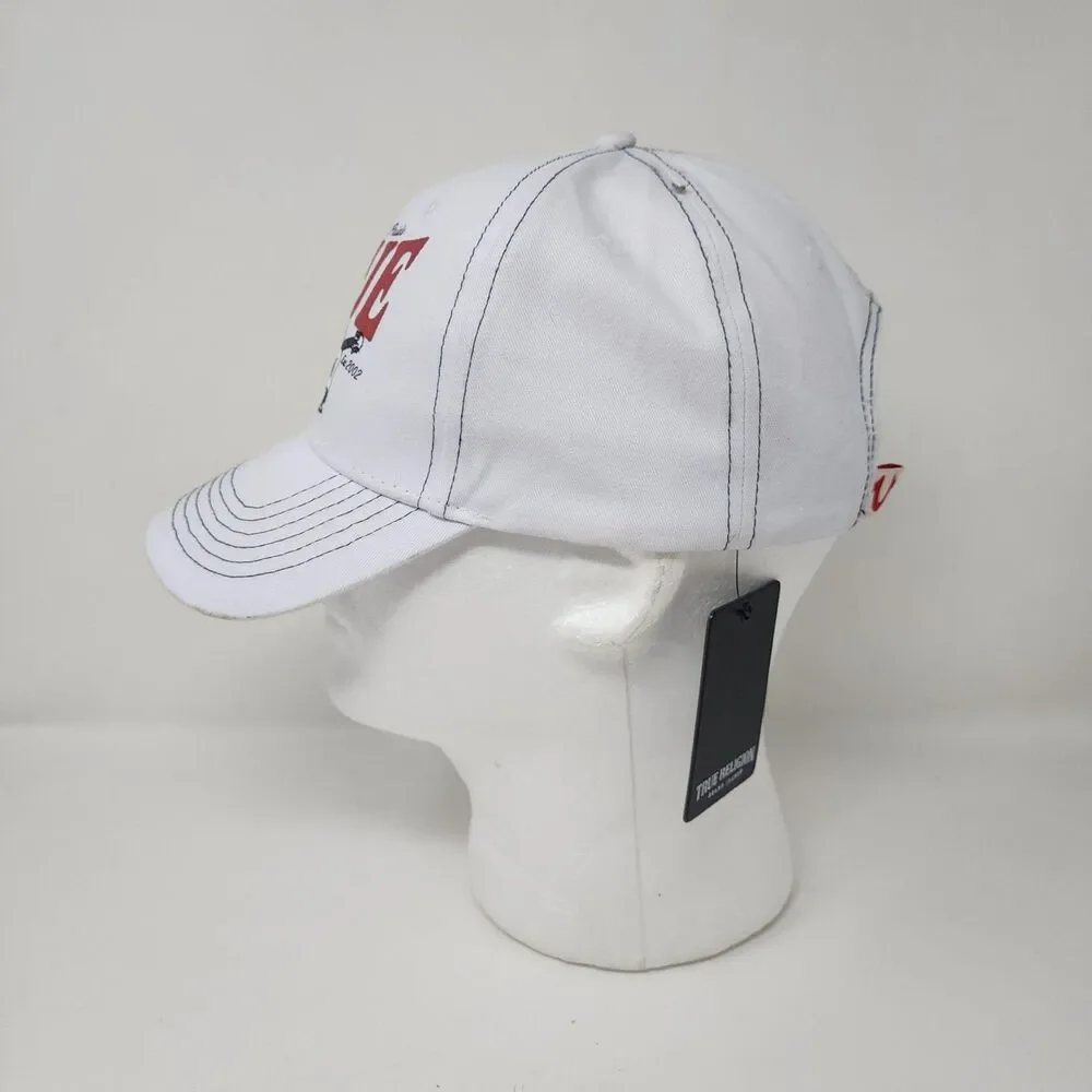 True Religion Hat Baseball Mens One Size White Snapback Cap Buddha Graphic Logo